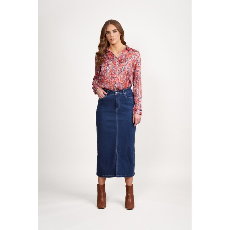 Vassalli Mid Length Denim Skirt image number 2